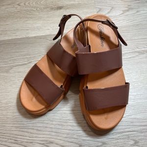 Stylish Brown Sandal, Size 39 (Asian Fit) - NWOT